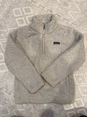 Patagonia Kids Light Gray Plush Half-Zip Fleece Pullover